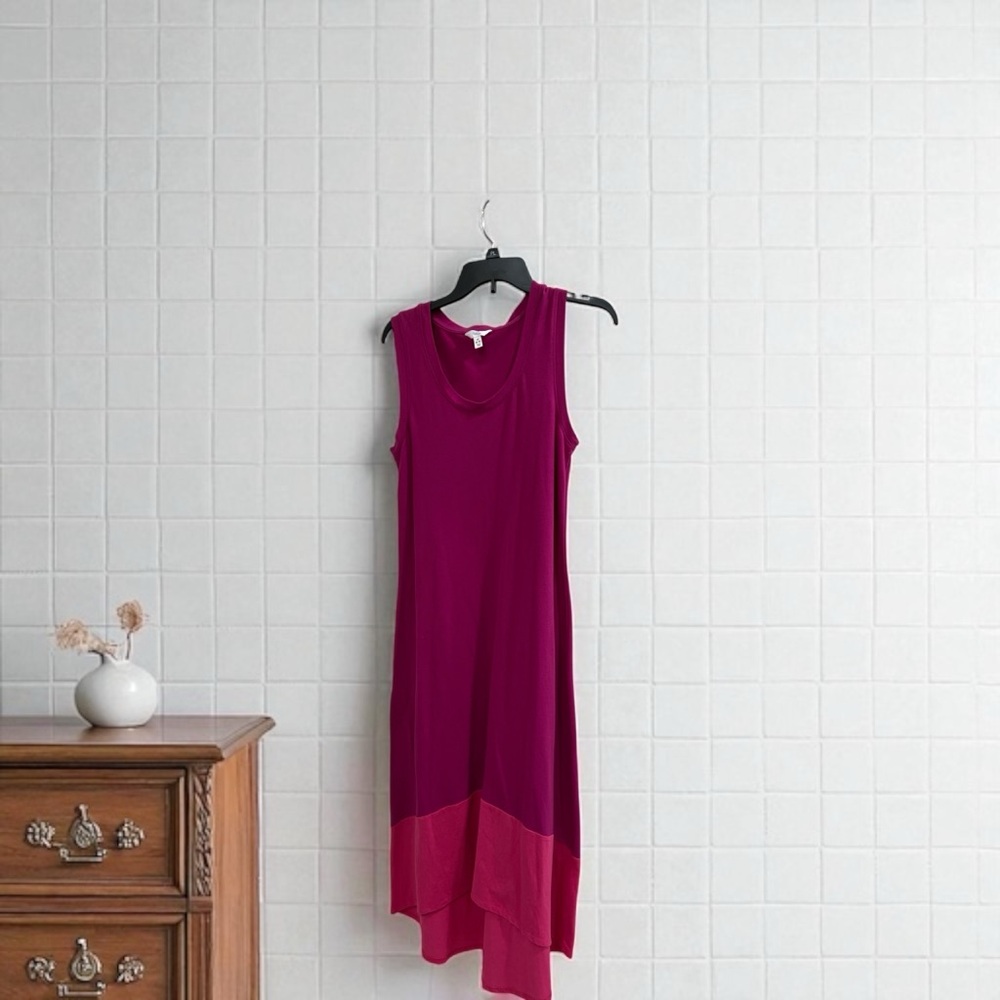 Time and Tru Sleeveless High Low Dress in Fuchsia